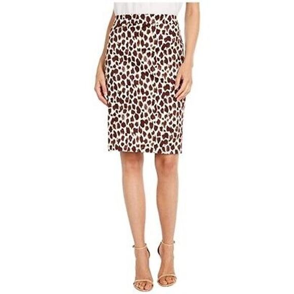 J.Crew No. 2 Pencil Giraffe Animal Print Cotton Twill Skirt SZ 2 - Picture 1 of 10